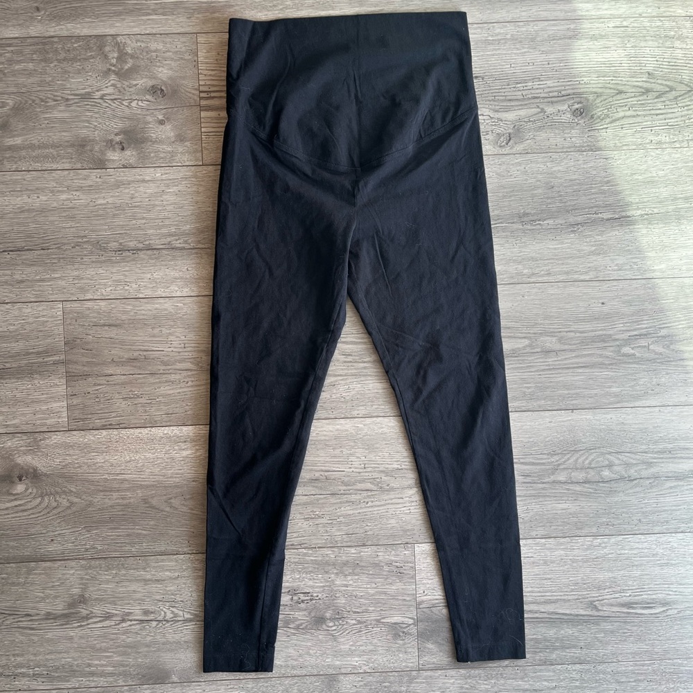 Old Navy Maternity Full Panel Full Length 4 Way Stretch Leggings Black Medium